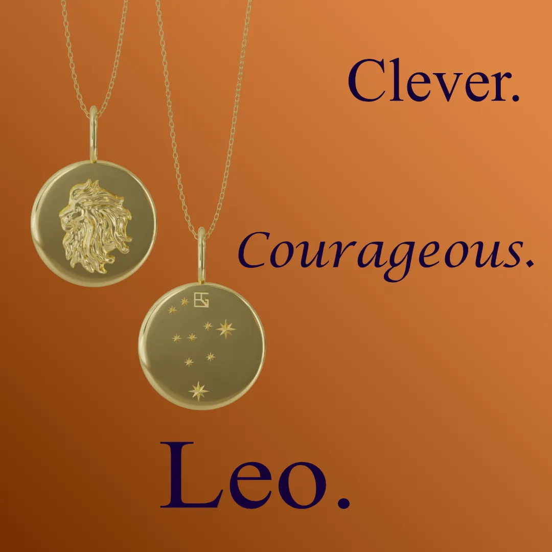 Leo the proud lion, sculpted in precious metals with his majestically windswept mane.